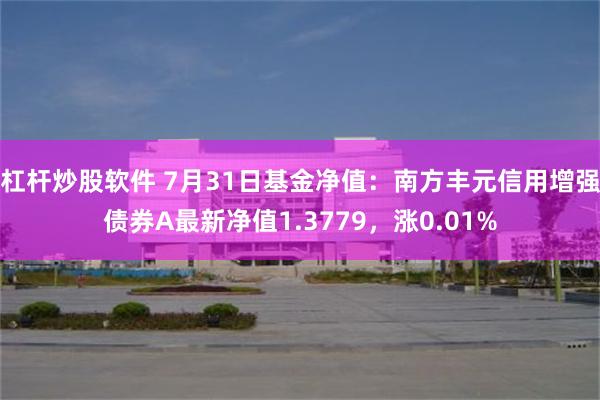 杠杆炒股软件 7月31日基金净值：南方丰元信用增强债券A最新净值1.3779，涨0.01%