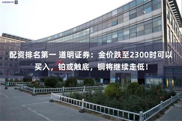 配资排名第一 道明证券：金价跌至2300时可以买入，铂或触底，铜将继续走低！