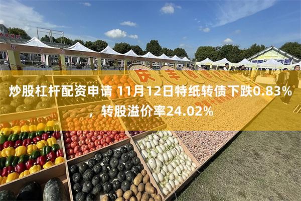 炒股杠杆配资申请 11月12日特纸转债下跌0.83%，转股溢价率24.02%